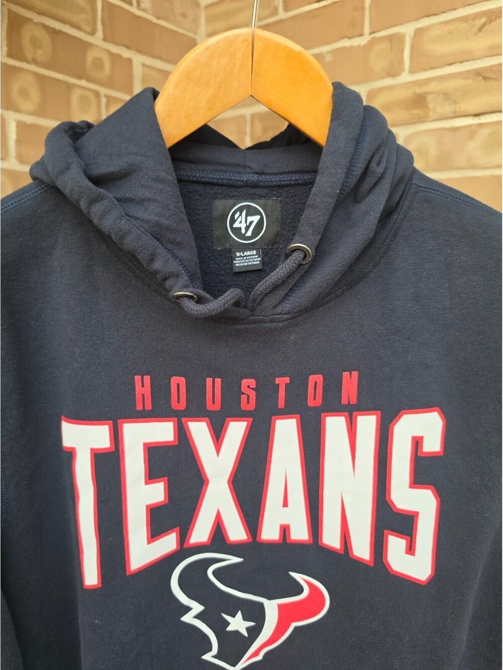Houston Texans 47 Brand Hoodie Mens XL Navy NFL Football Pullover Sweatshirt